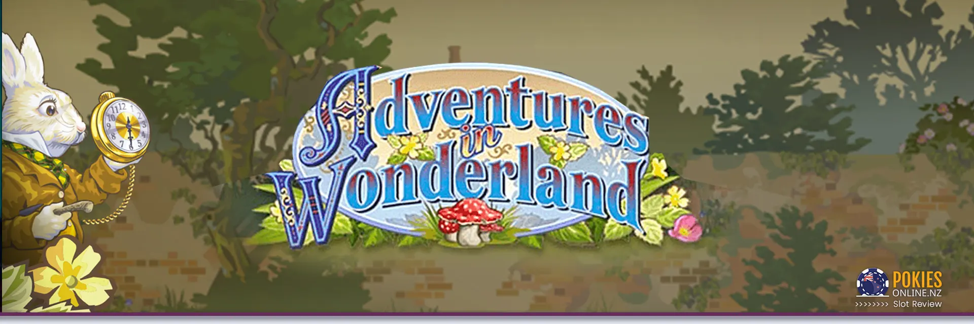 Adventure in wonderland slot banner