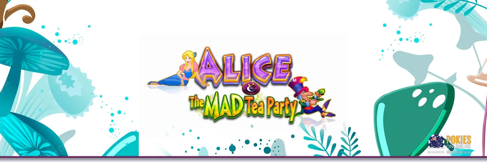 Alice and the mad tea party slot banner