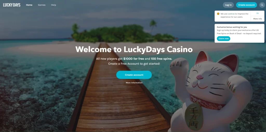 lucky days casino welcome bonus